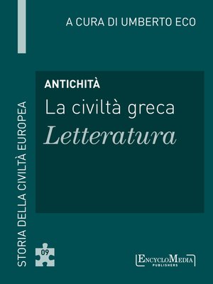 cover image of Antichità--La civiltà greca--Letteratura